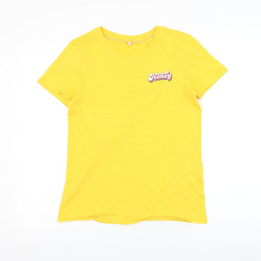 Womens UK Size S Only Yellow Basic T-Shirt