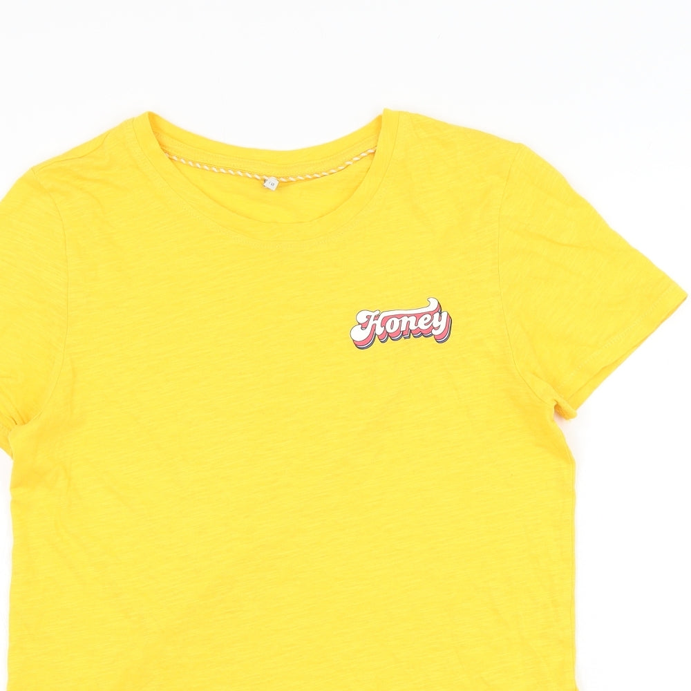 Womens UK Size S Only Yellow Basic T-Shirt