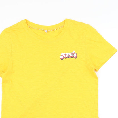 Womens UK Size S Only Yellow Basic T-Shirt