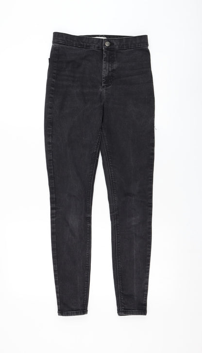Topshop Womens Black Cotton Skinny Jeans Size 28 in L32 in Regular Zip
