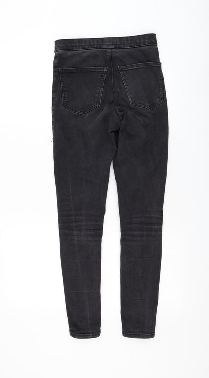 Topshop Womens Black Cotton Skinny Jeans Size 28 in L32 in Regular Zip