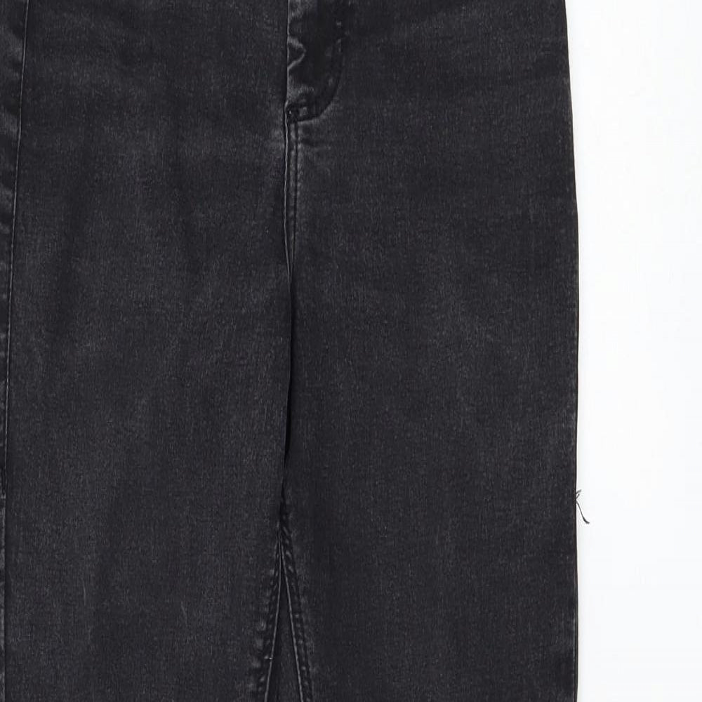 Topshop Womens Black Cotton Skinny Jeans Size 28 in L32 in Regular Zip