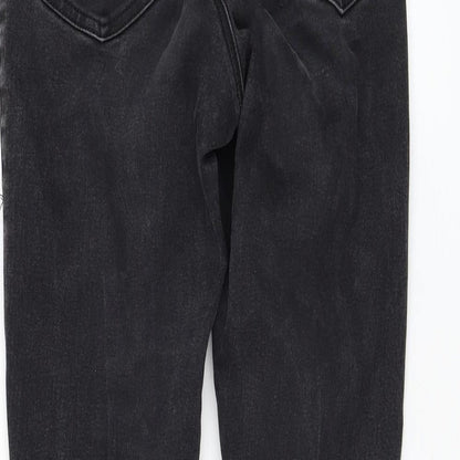 Topshop Womens Black Cotton Skinny Jeans Size 28 in L32 in Regular Zip