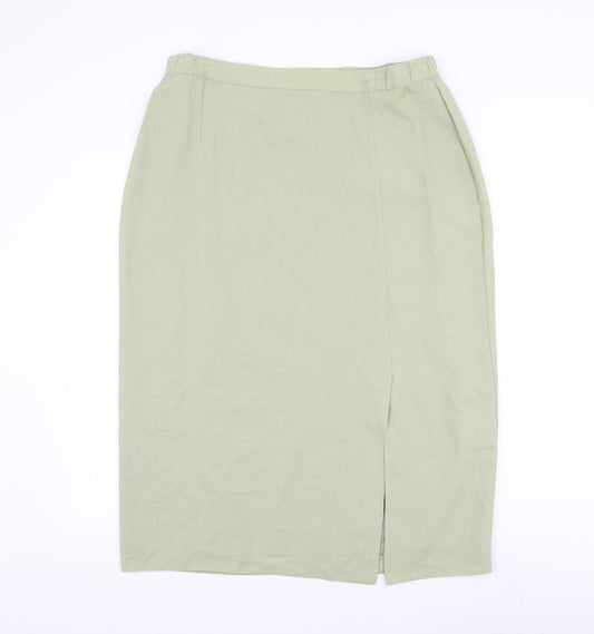 C&A Womens Green Polyester Straight & Pencil Skirt Size 20 Zip