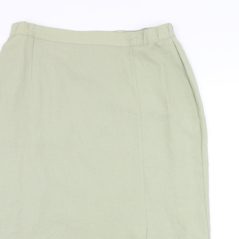 C&A Womens Green Polyester Straight & Pencil Skirt Size 20 Zip