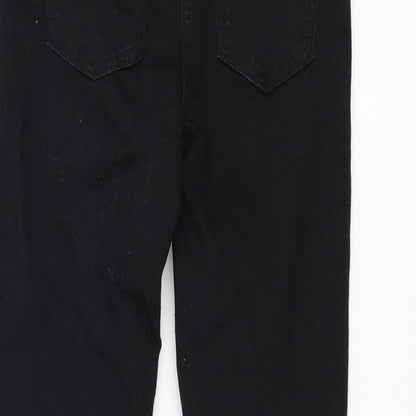 NEXT Girls Black Cotton Skinny Jeans Size 9 Months Regular Zip - Distressed