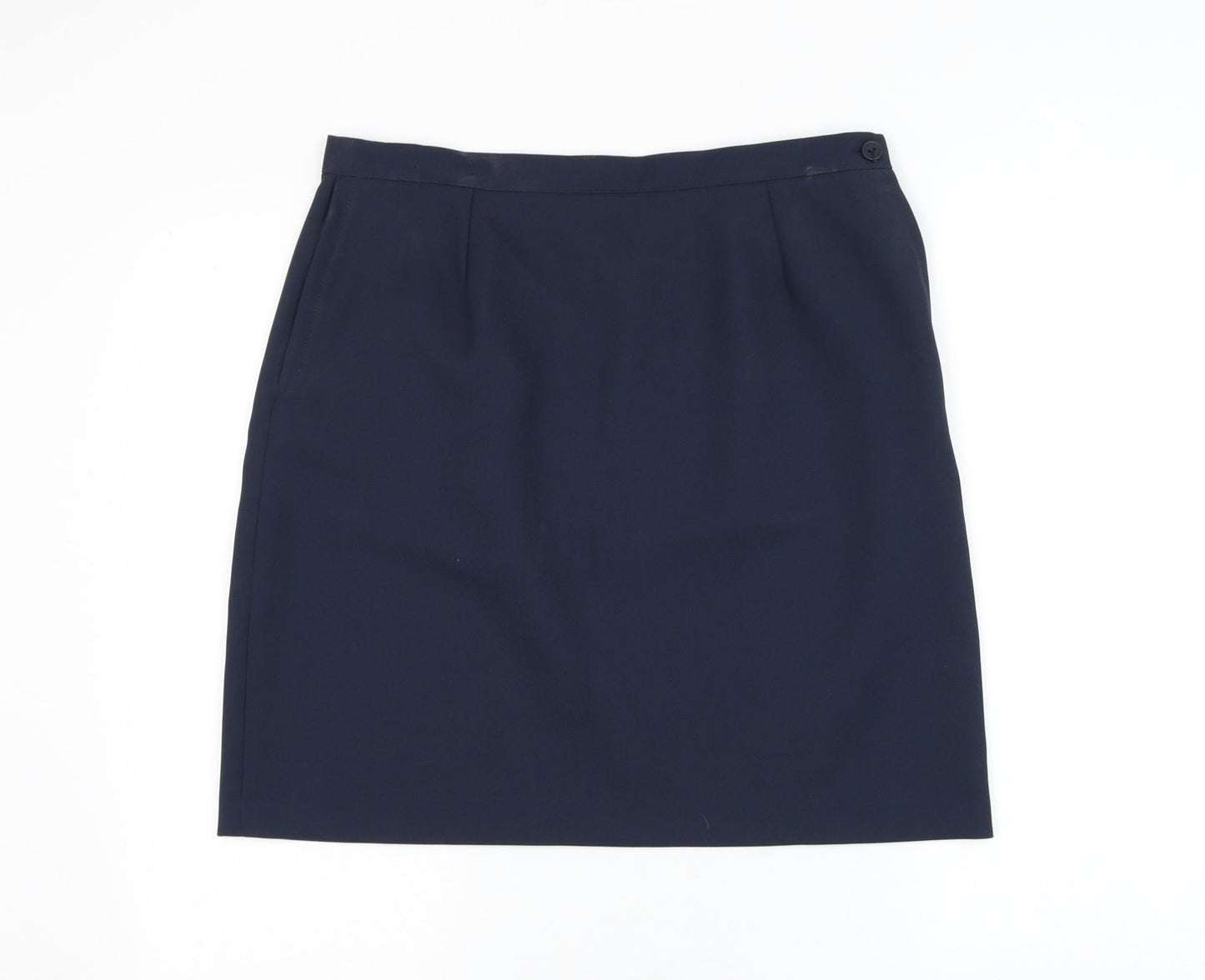 Sperrin Womens Blue Polyester A-Line Skirt Size 34 in Zip