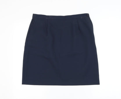 Sperrin Womens Blue Polyester A-Line Skirt Size 34 in Zip