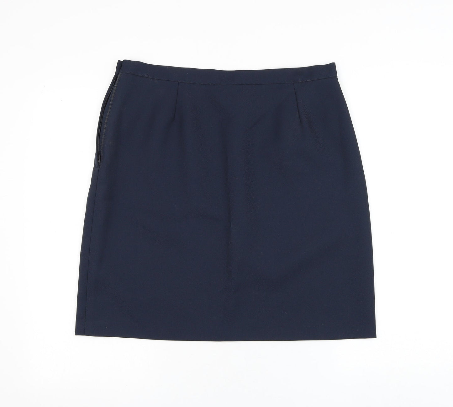 Sperrin Womens Blue Polyester A-Line Skirt Size 34 in Zip