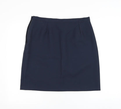Sperrin Womens Blue Polyester A-Line Skirt Size 34 in Zip