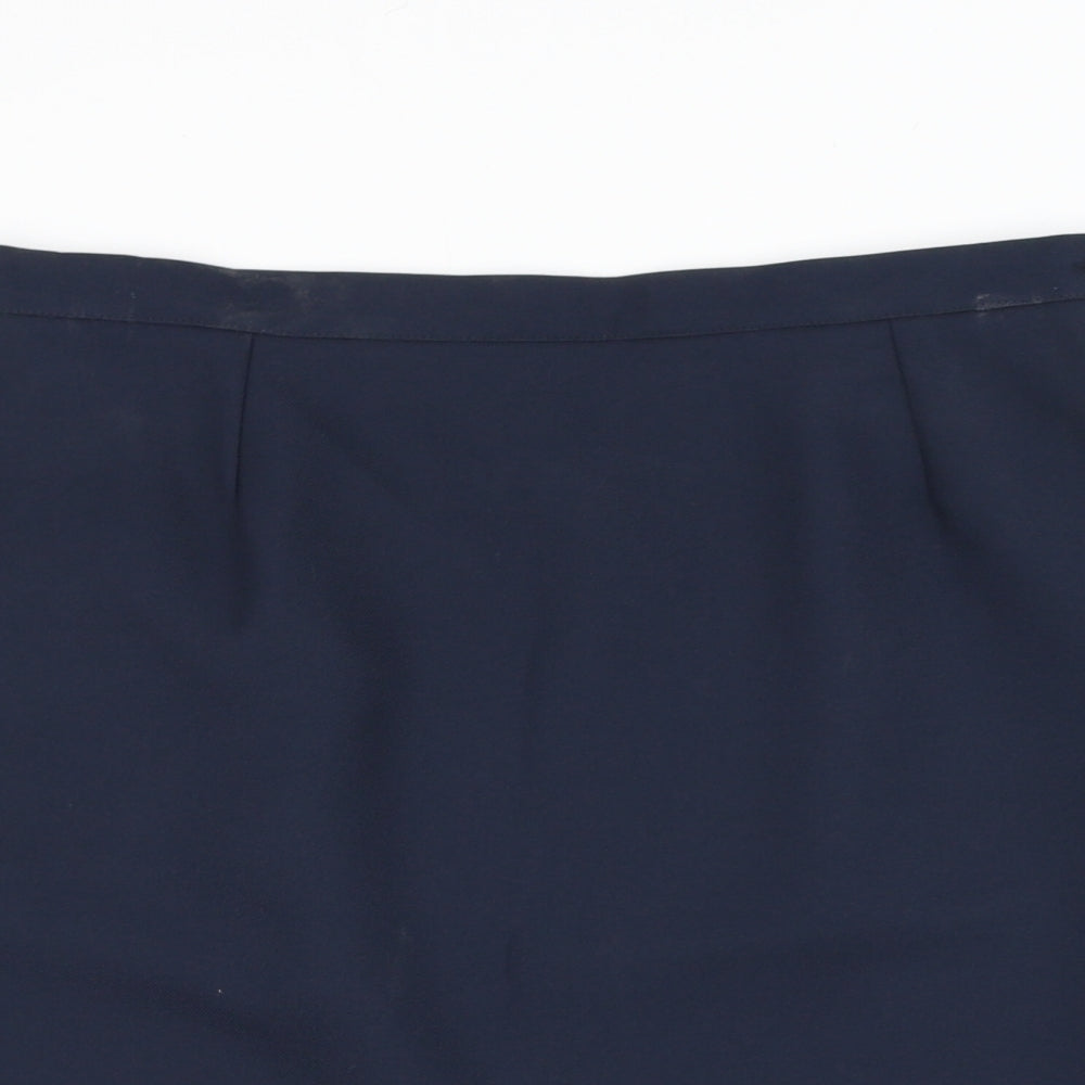 Sperrin Womens Blue Polyester A-Line Skirt Size 34 in Zip