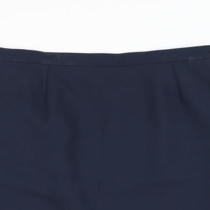 Sperrin Womens Blue Polyester A-Line Skirt Size 34 in Zip