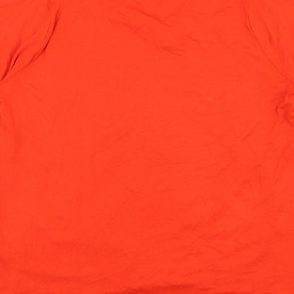 F&F Womens Red Floral Polyester Basic Blouse Size 14 Boat Neck