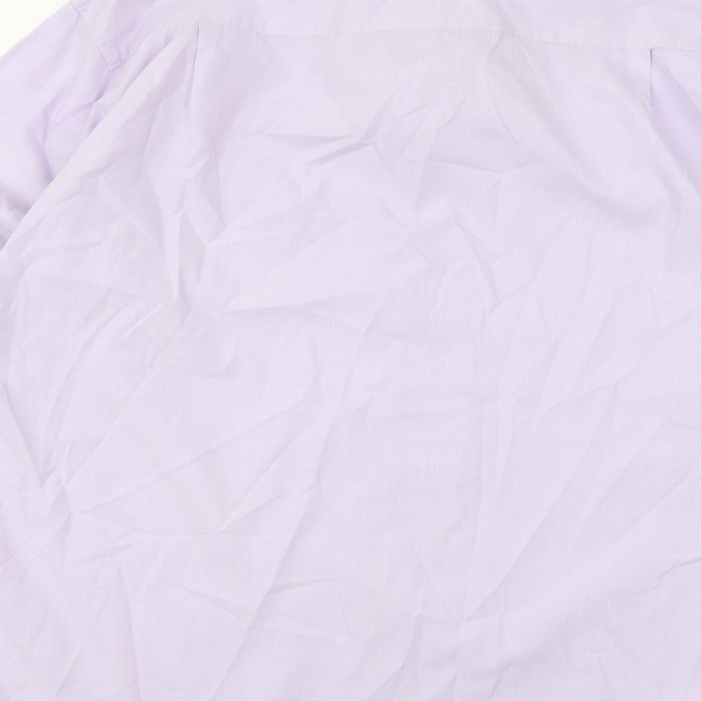 Mens UK Size 16 Precision Purple  Button-Up Long Sleeve Casual Shirt
