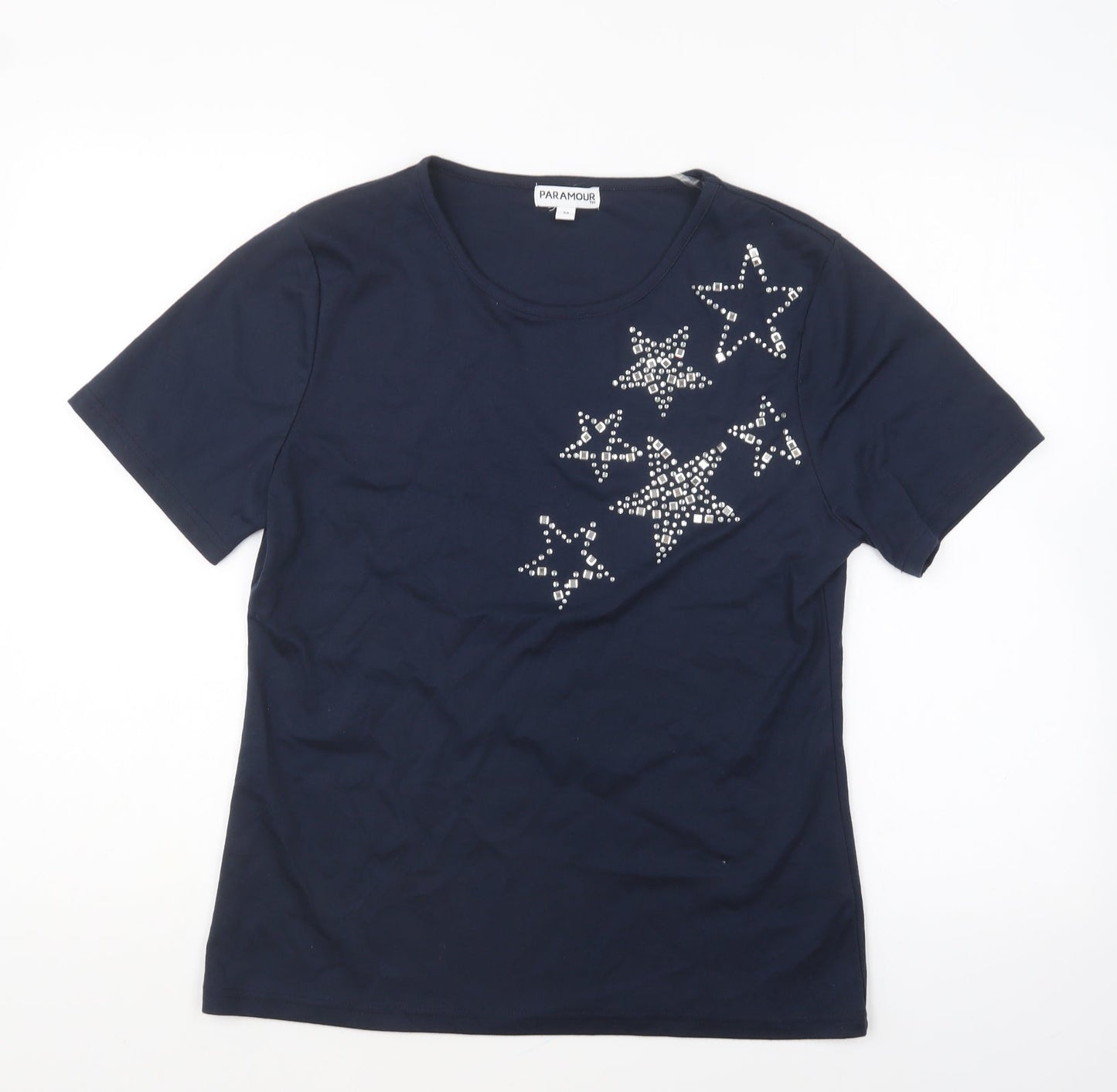 Womens UK Size M Paramour Blue Basic T-Shirt