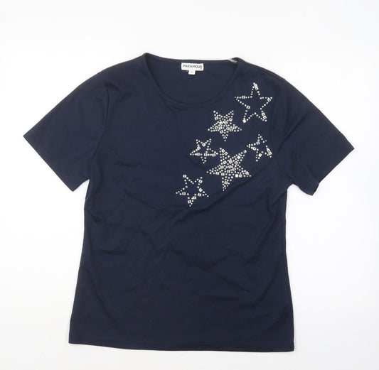 Womens UK Size M Paramour Blue Basic T-Shirt