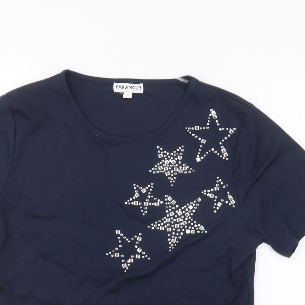 Womens UK Size M Paramour Blue Basic T-Shirt