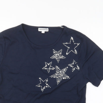Womens UK Size M Paramour Blue Basic T-Shirt