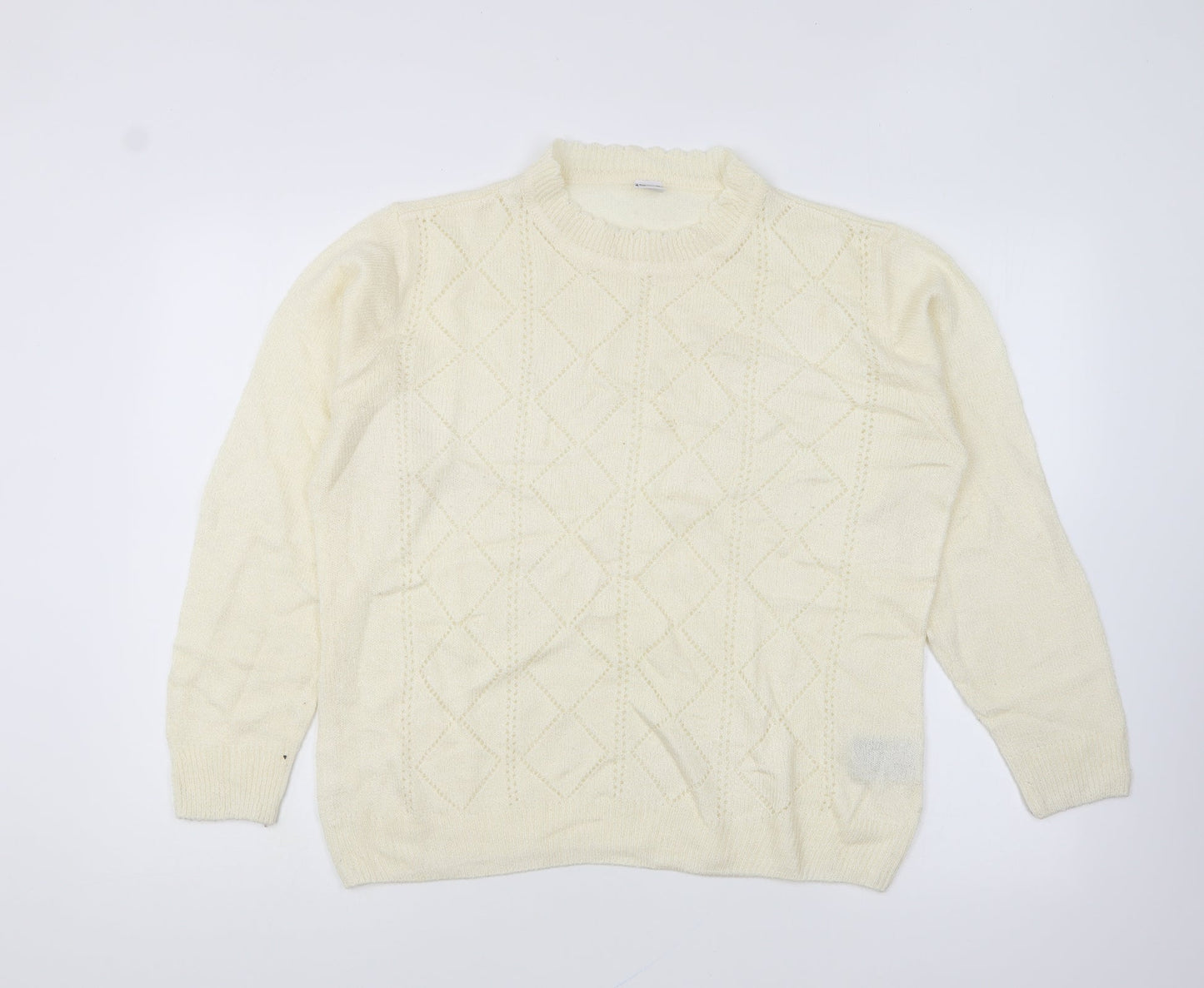 Womens UK Size 16 Preworn Ivory Pullover Jumper