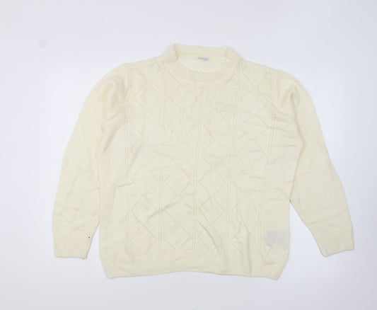 Womens UK Size 16 Preworn Ivory Pullover Jumper
