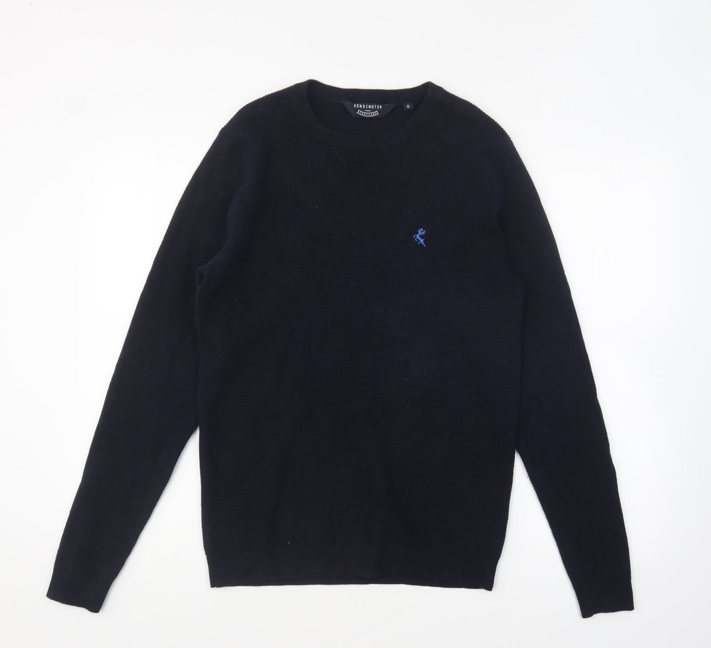 Preworn Mens Blue Round Neck Cotton Pullover Jumper Size S