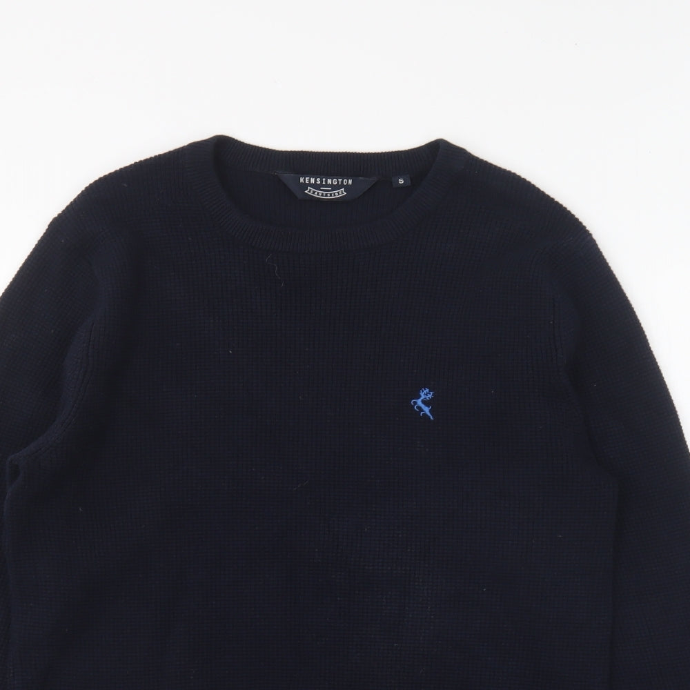 Preworn Mens Blue Round Neck Cotton Pullover Jumper Size S