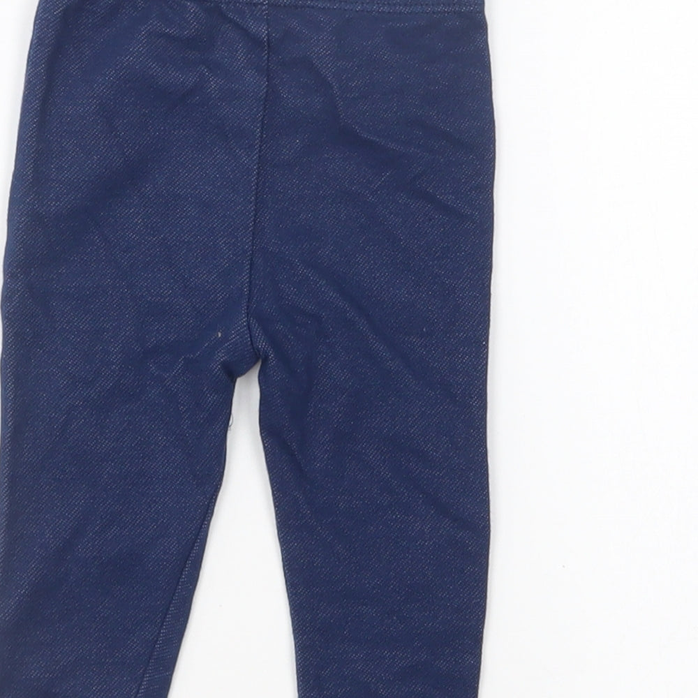 Nutmeg Girls Blue Cotton Jogger Leggings Size 3-6 Months Pullover