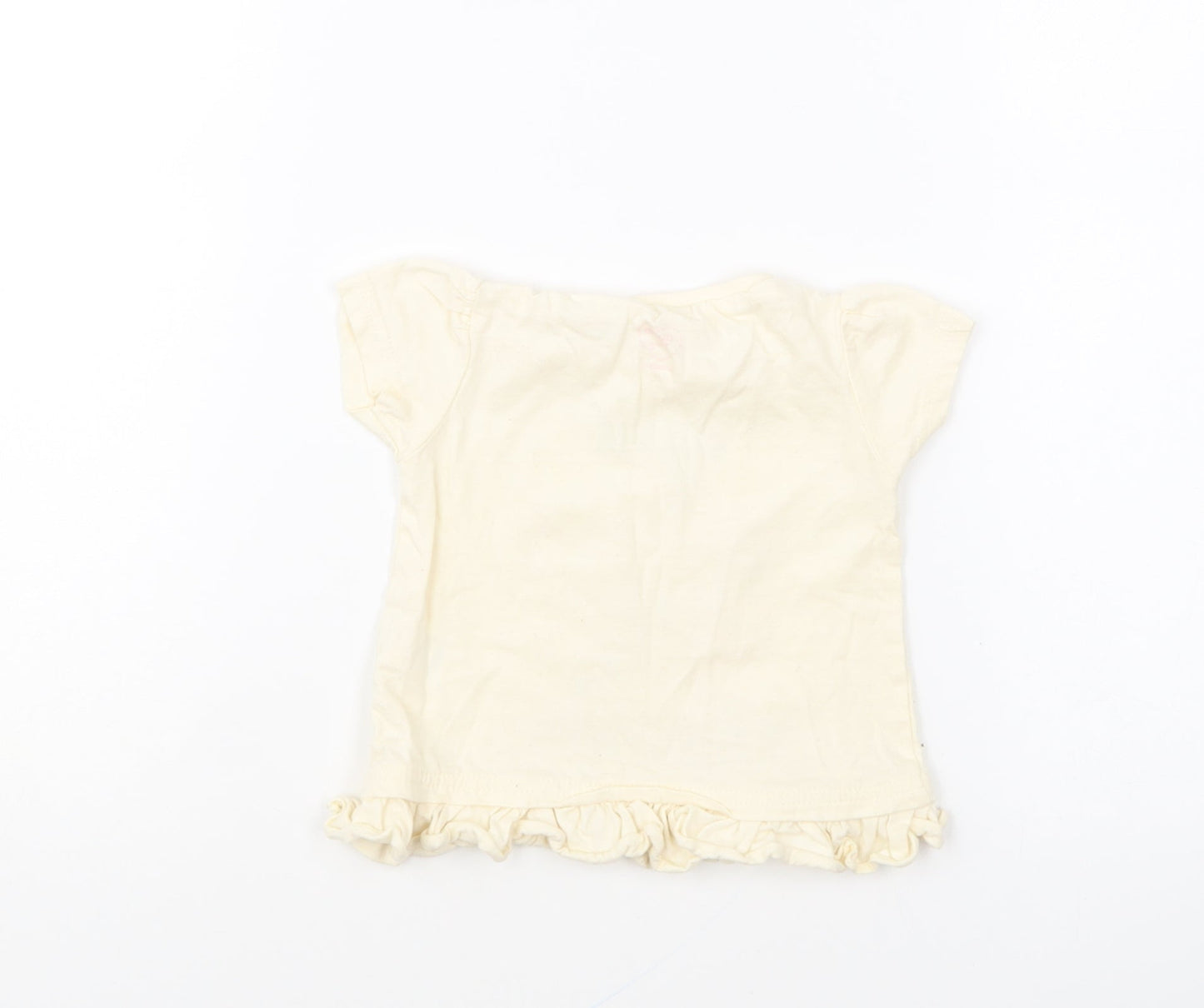 Studio Girls Yellow Cotton Basic T-Shirt Size 6-9 Months Round Neck Pullover - Happy Summer Days