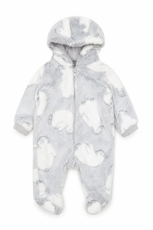 Matalan Baby Grey Geometric Polyester Robe One Piece Size 0-3 Months Zip - Penguin