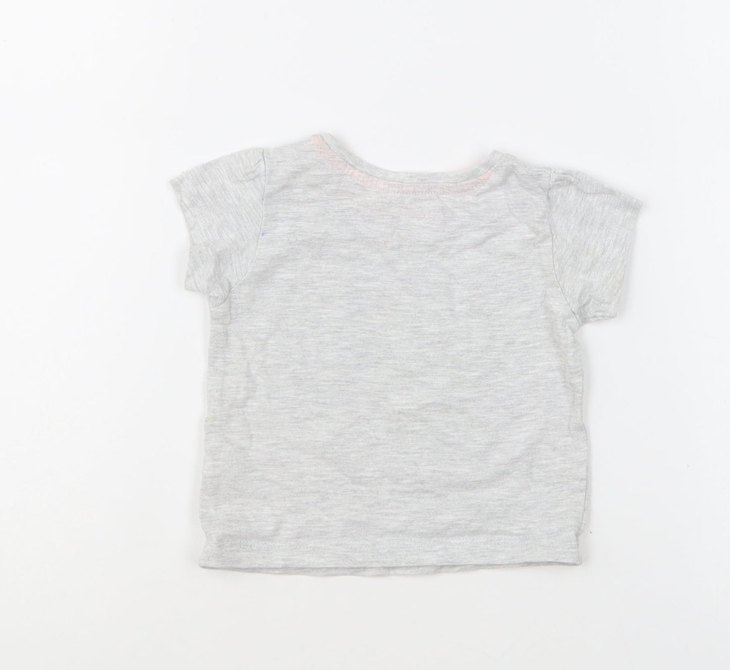 Primark Girls Grey Cotton Basic T-Shirt Size 3-6 Months Round Neck Pullover - I Love My Daddy