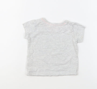 Primark Girls Grey Cotton Basic T-Shirt Size 3-6 Months Round Neck Pullover - I Love My Daddy