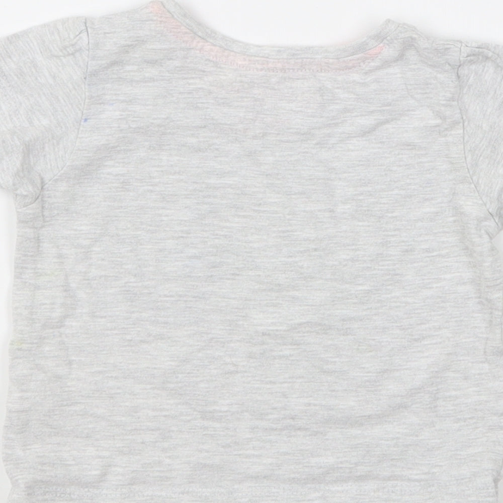 Primark Girls Grey Cotton Basic T-Shirt Size 3-6 Months Round Neck Pullover - I Love My Daddy