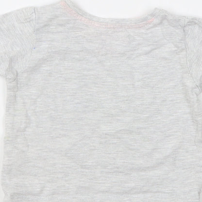 Primark Girls Grey Cotton Basic T-Shirt Size 3-6 Months Round Neck Pullover - I Love My Daddy