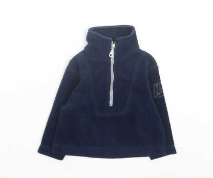 Adams Boys Blue Basic Jacket Jacket Size 9-12 Months Zip