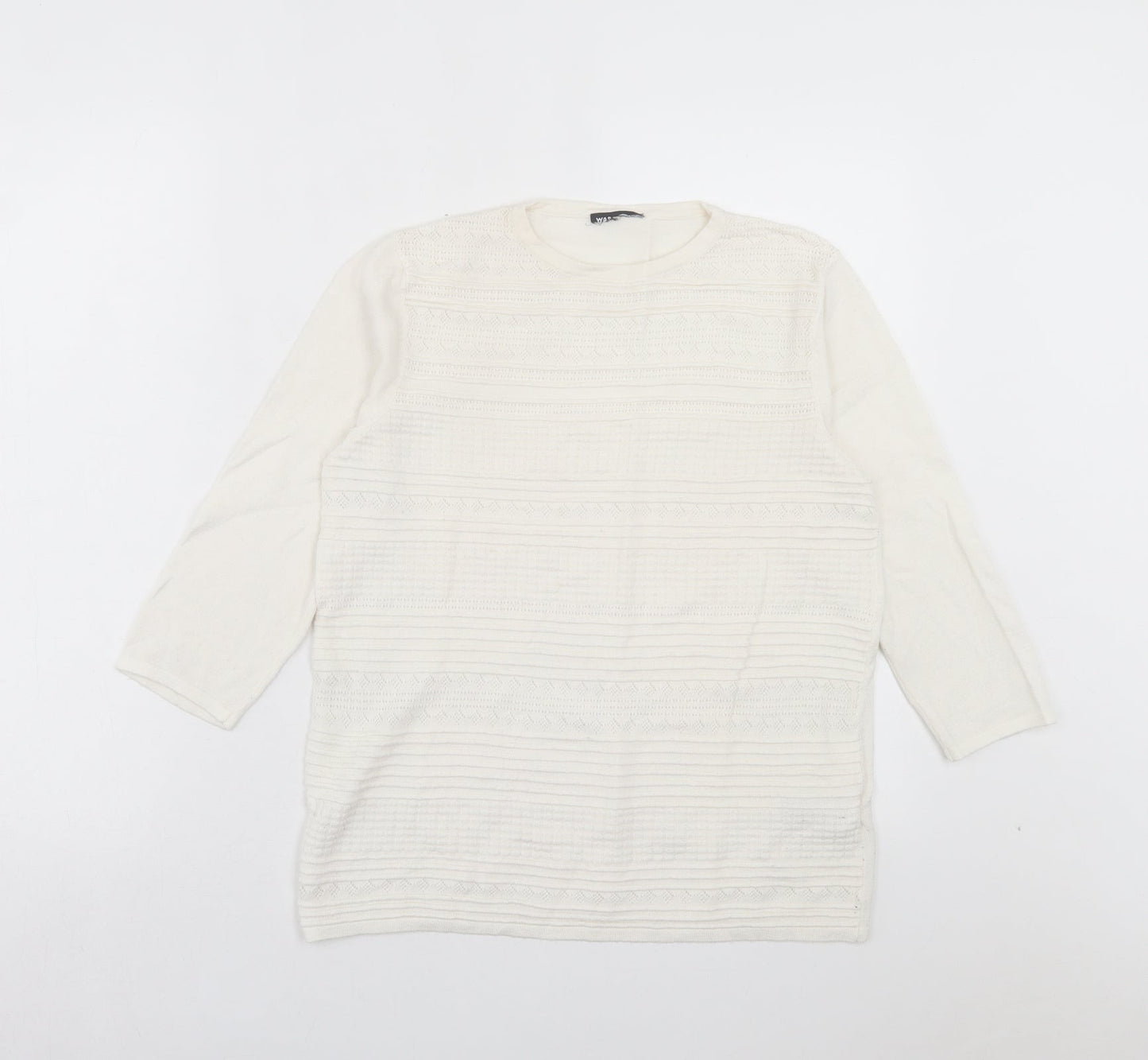 Womens UK Size 12 Warehouse White Pullover Jumper