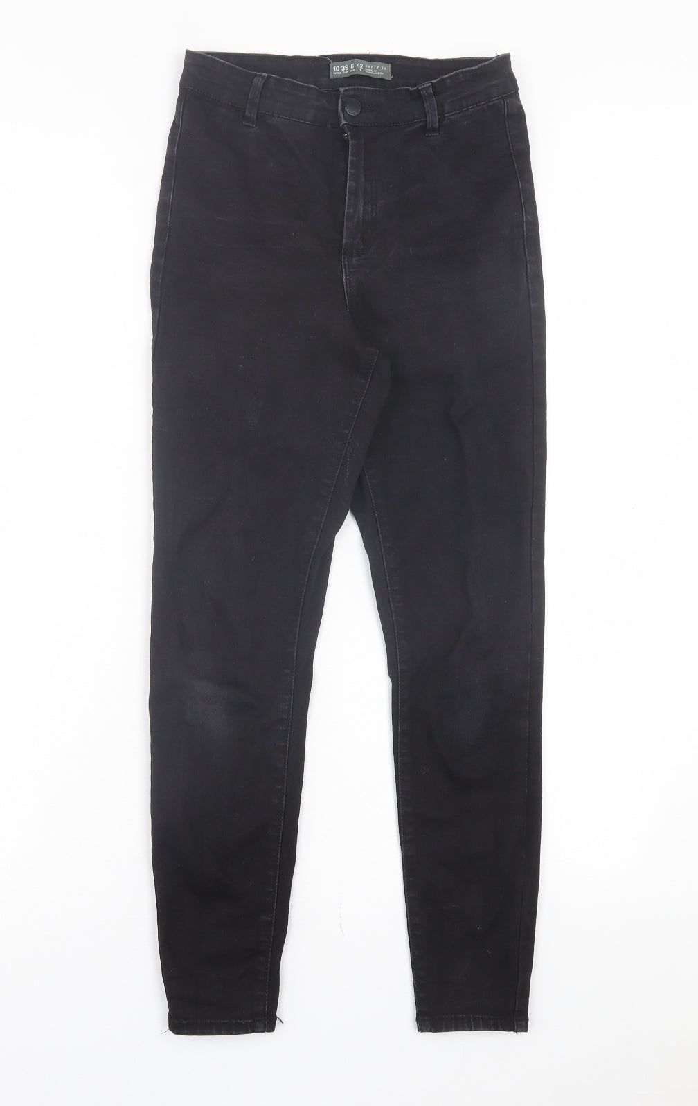 Denim & Co. Womens Black Cotton Skinny Jeans Size 10 L26 in Regular Button