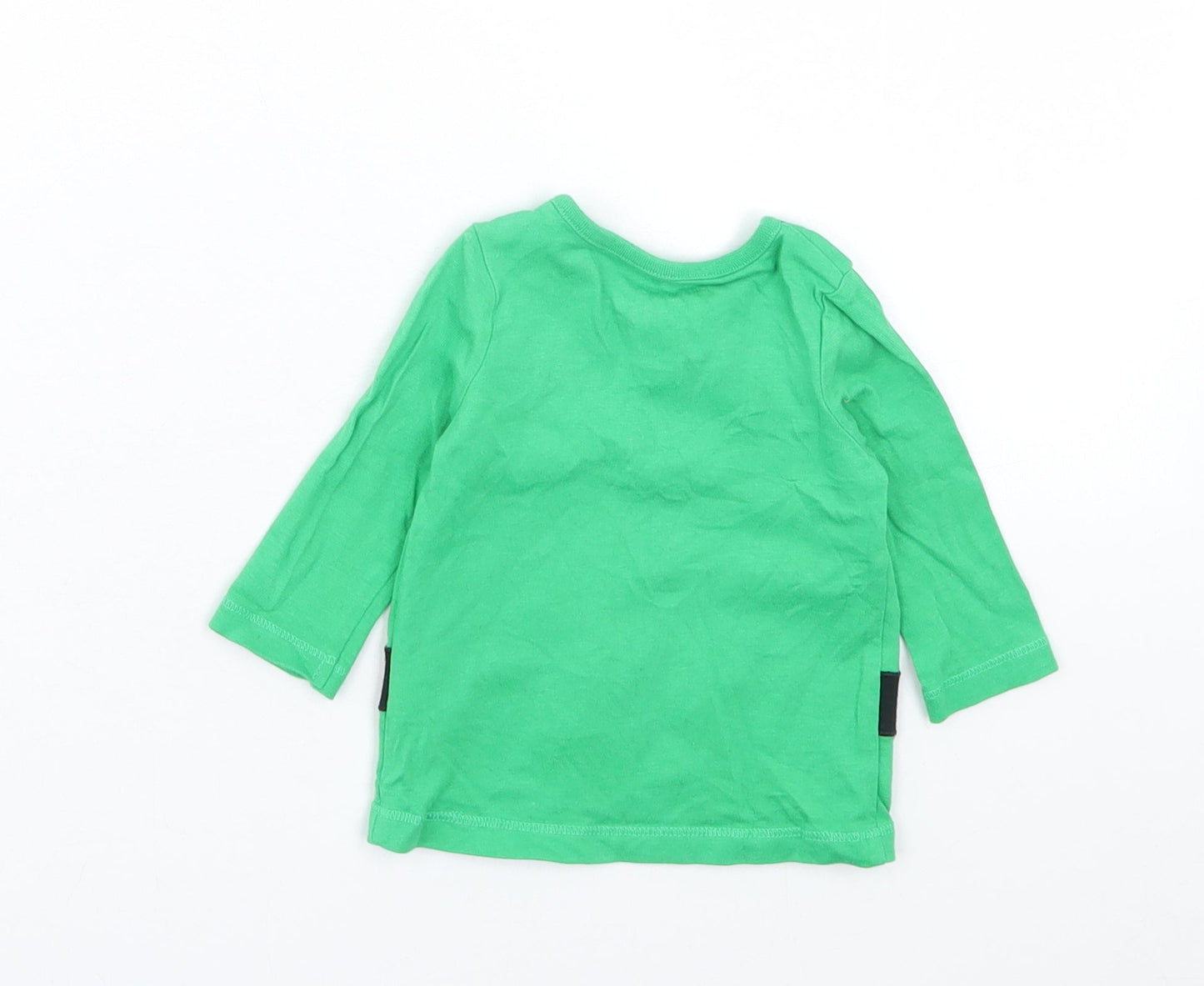 F&F Baby Green Cotton Basic Casual Size Newborn Crew Neck Button - Christmas Elf
