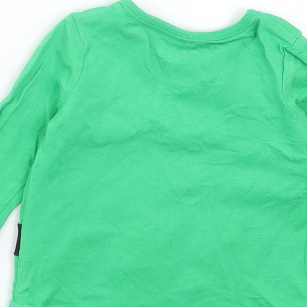F&F Baby Green Cotton Basic Casual Size Newborn Crew Neck Button - Christmas Elf
