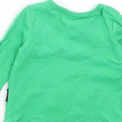 F&F Baby Green Cotton Basic Casual Size Newborn Crew Neck Button - Christmas Elf