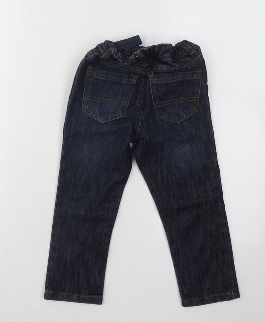 Primark Boys Blue Cotton Skinny Jeans Size 3-4 Years Regular Buckle