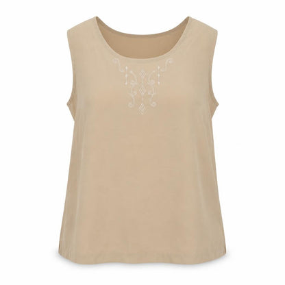 Womens UK Size 2XL Michael Gold Beige Basic Tank