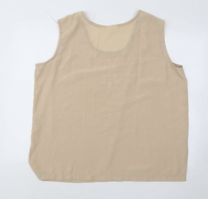 Womens UK Size 2XL Michael Gold Beige Basic Tank