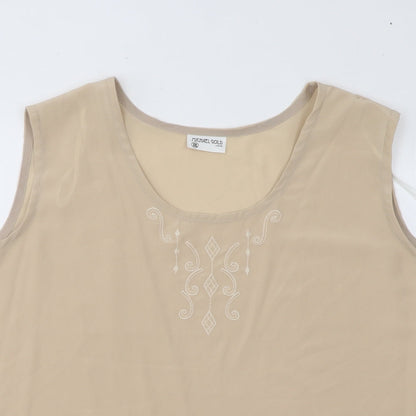 Womens UK Size 2XL Michael Gold Beige Basic Tank