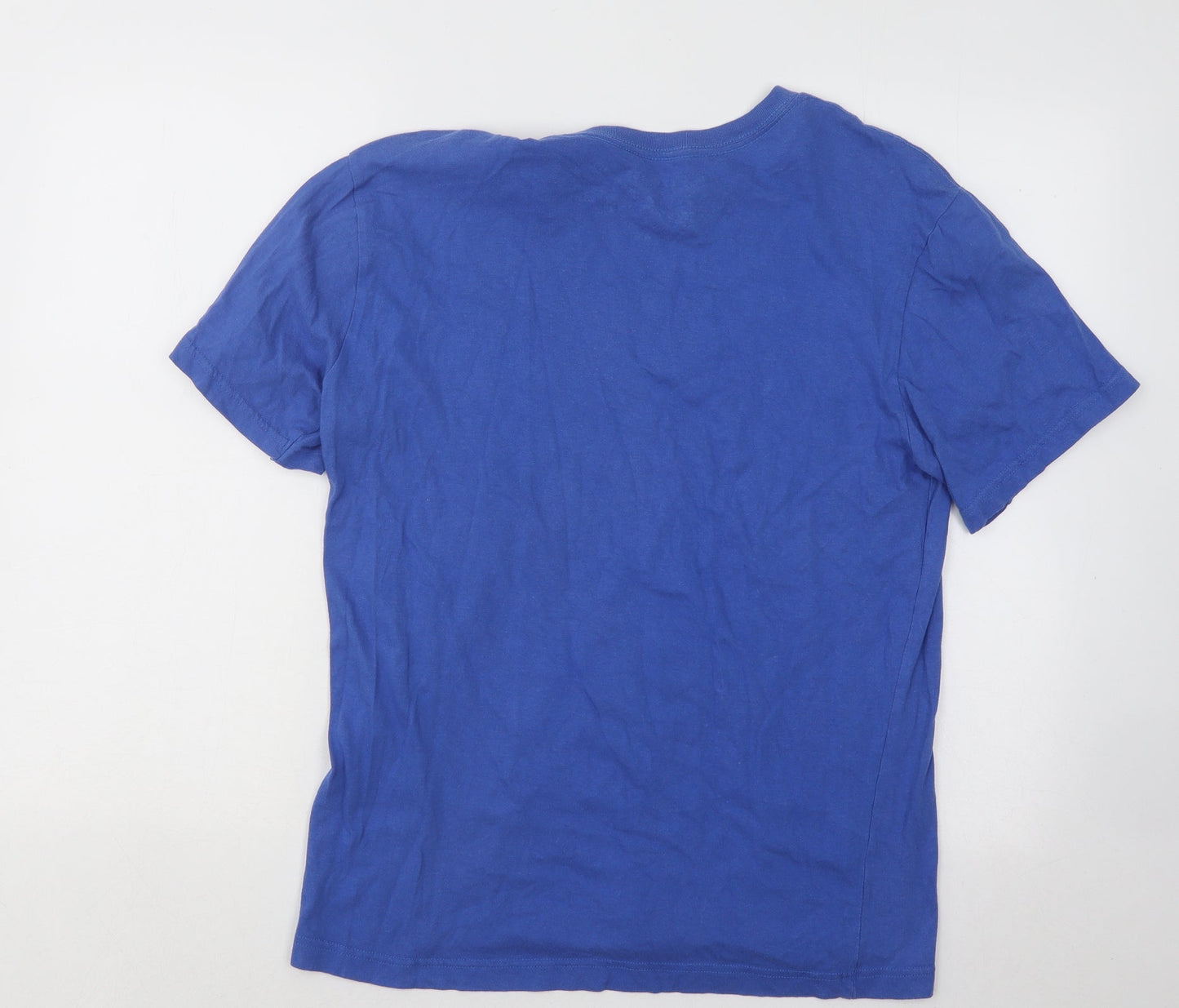 Express Mens Blue Cotton T-Shirt Size M Round Neck - Stars Freedom