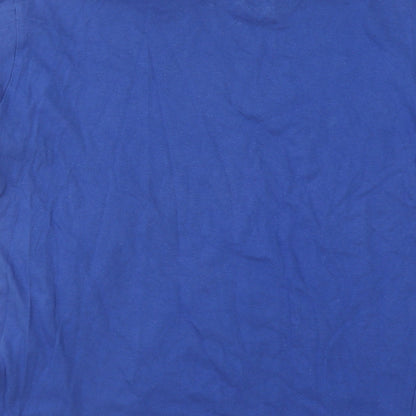 Express Mens Blue Cotton T-Shirt Size M Round Neck - Stars Freedom