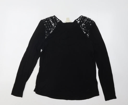Womens UK Size M H&M Black Basic T-Shirt