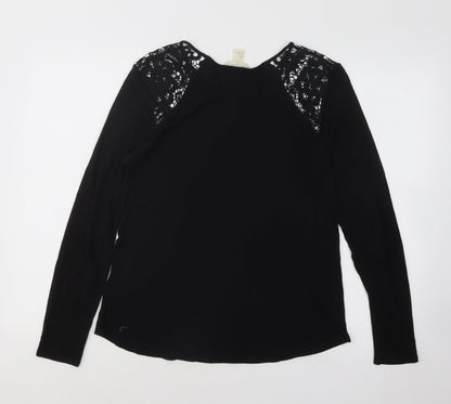 Womens UK Size M H&M Black Basic T-Shirt