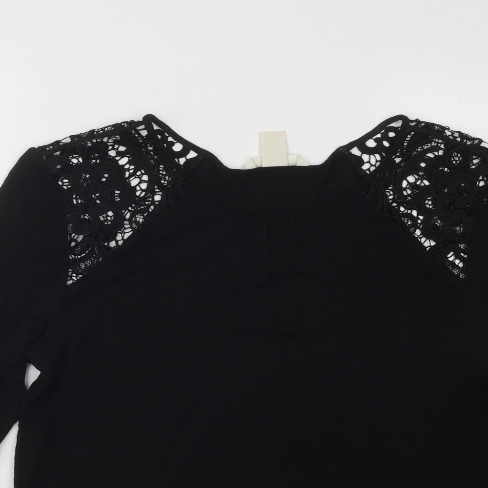 Womens UK Size M H&M Black Basic T-Shirt
