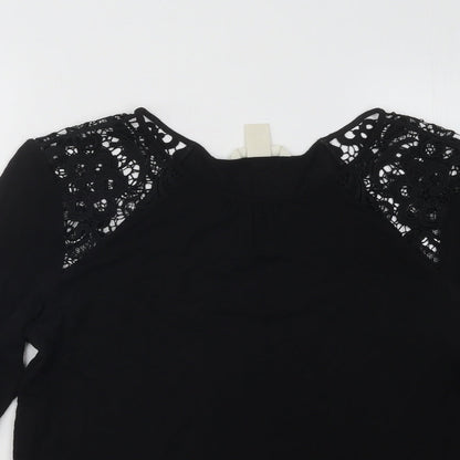 Womens UK Size M H&M Black Basic T-Shirt