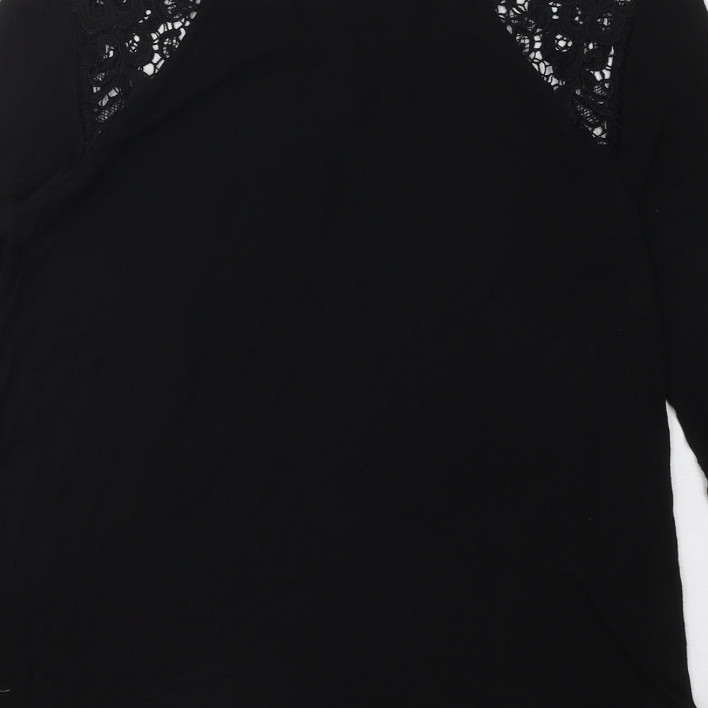 Womens UK Size M H&M Black Basic T-Shirt